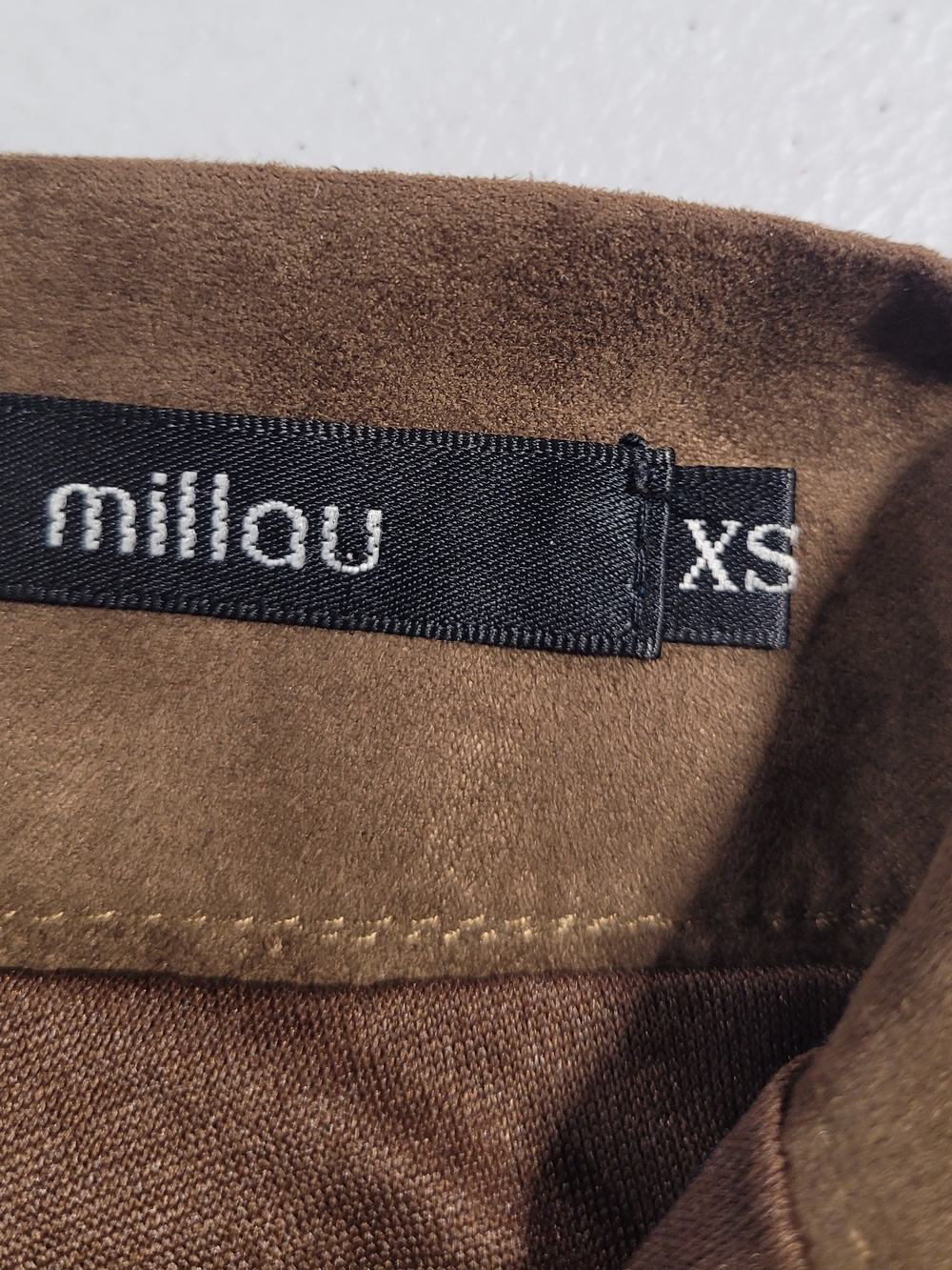 Millau Brown Suede-Look Lace-Up Mini Skirt - Picture 2 of 5
